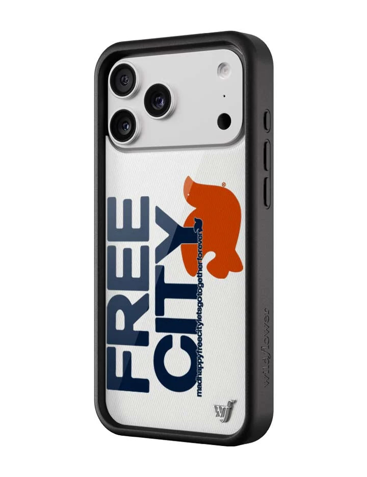 THE MADHAPPY & FREECITY TOGETHERFOREVER / WHITE & NAVY iPhone Case