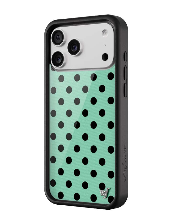 Polka Dot | Turquoise and Black iPhone Case